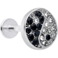 BodyCandy 16G 5/16 Clear Black Gem Yin Yang Labret Monroe Tragus — main product shot