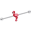 BodyCandy 14G Red Pink Flamingo Industrial Barbell 38mm — main product shot