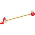 BodyCandy 14G Clear Gem Gold Tone Purse High Heel Industrial Barbell 38mm — main product shot