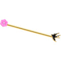 BodyCandy 14G Clear Gem Gold Tone Bird Flower Industrial Barbell 38mm — main product shot
