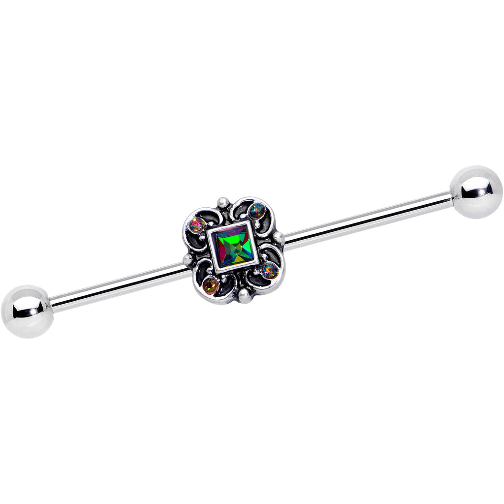 BodyCandy 14G Vitrail Gem Royal Seal Industrial Barbell 38mm — main product shot