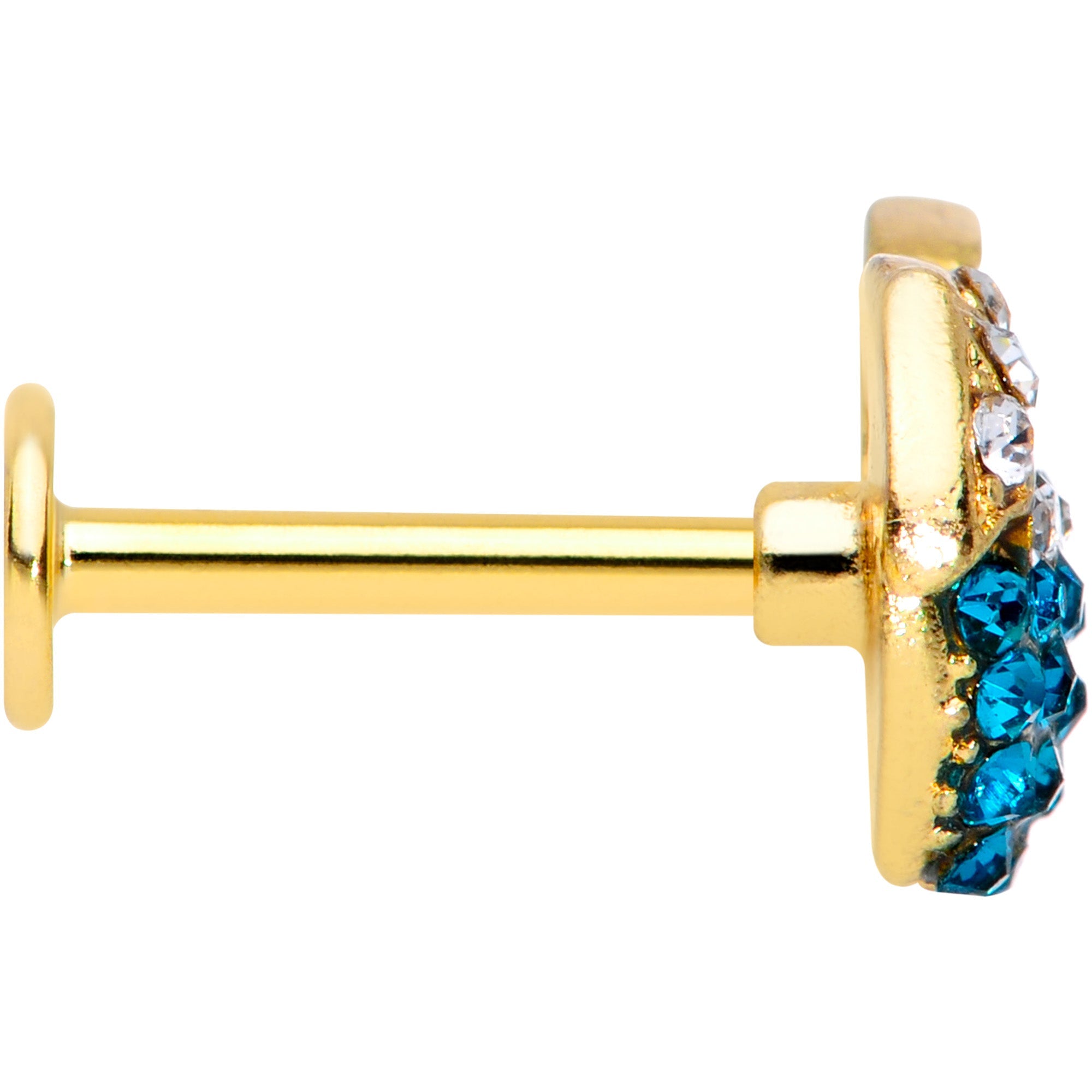 BodyCandy 16G 5/16 Aqua Gem Gold Tone Tropical Drink Labret Monroe Tragus — lifestyle context