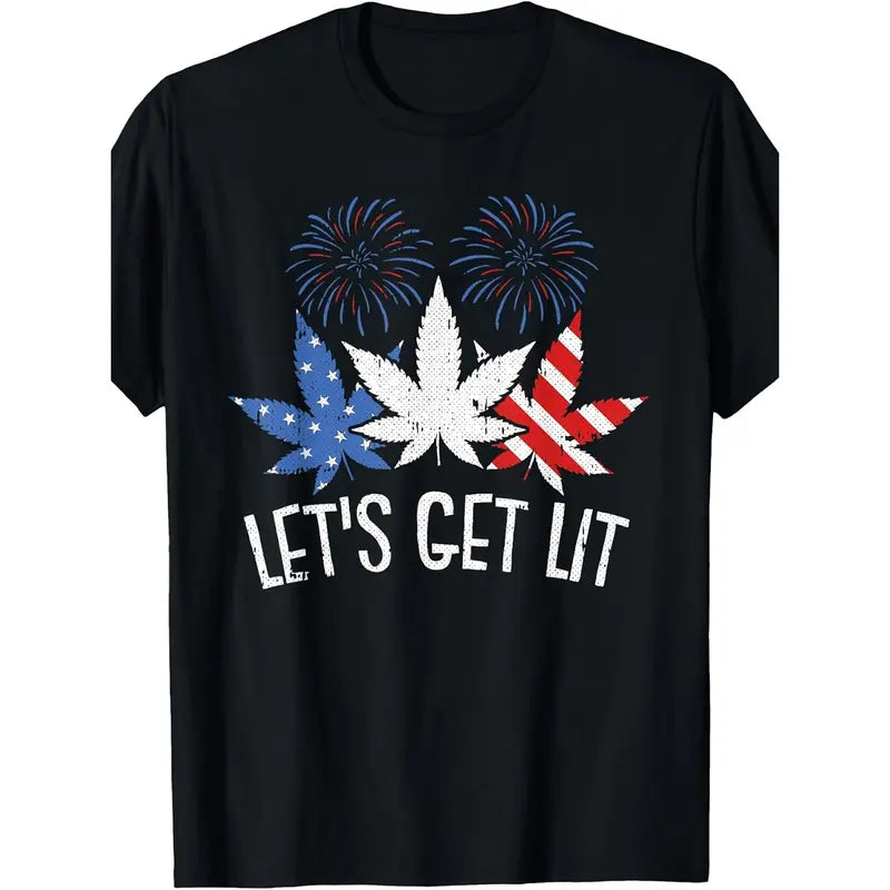 Star-Spangled Stoner 4th of July T-Shirt – Funny Weed Leaf Patriotic Independence Day Graphic Tee