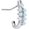 BodyCandy 20G 7mm White Synthetic Opal Ornate Faux Hoop L Shaped Nose Ring — main product shot
