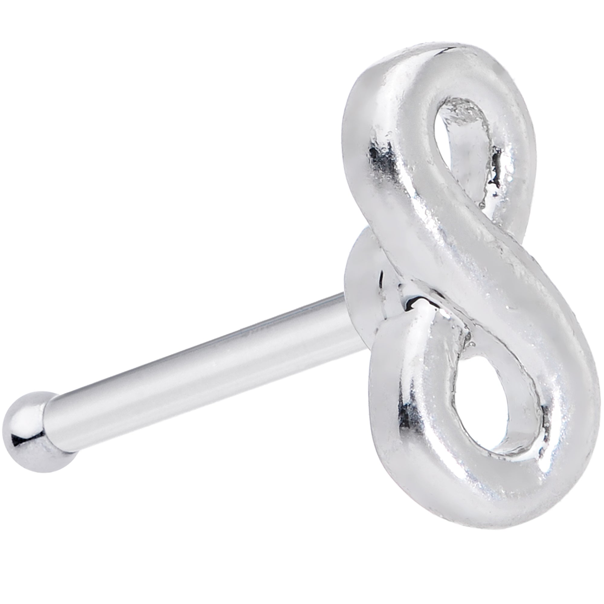 BodyCandy 20G 5/16 Infinity Symbol Nose Bone — side view