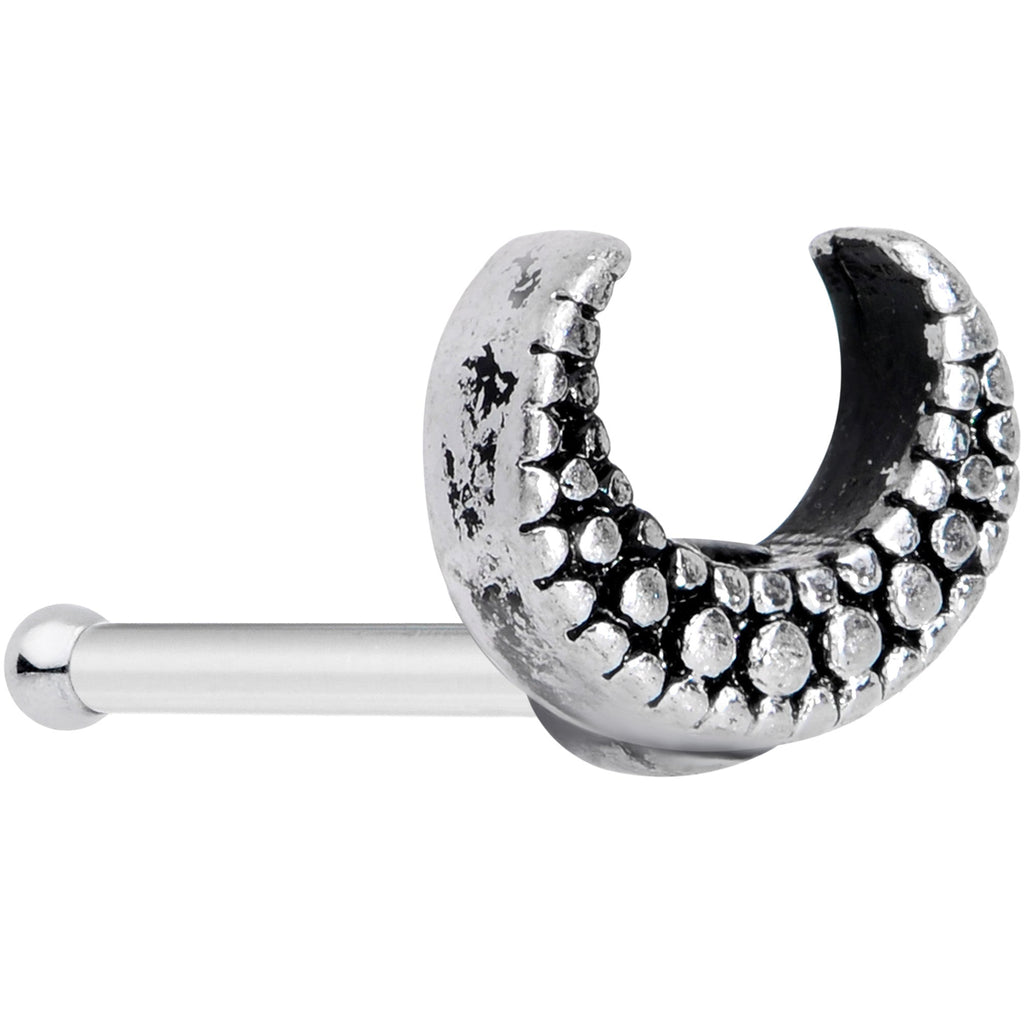 BodyCandy 20G 5/16 Textured Crescent Moon Nose Bone — main product shot