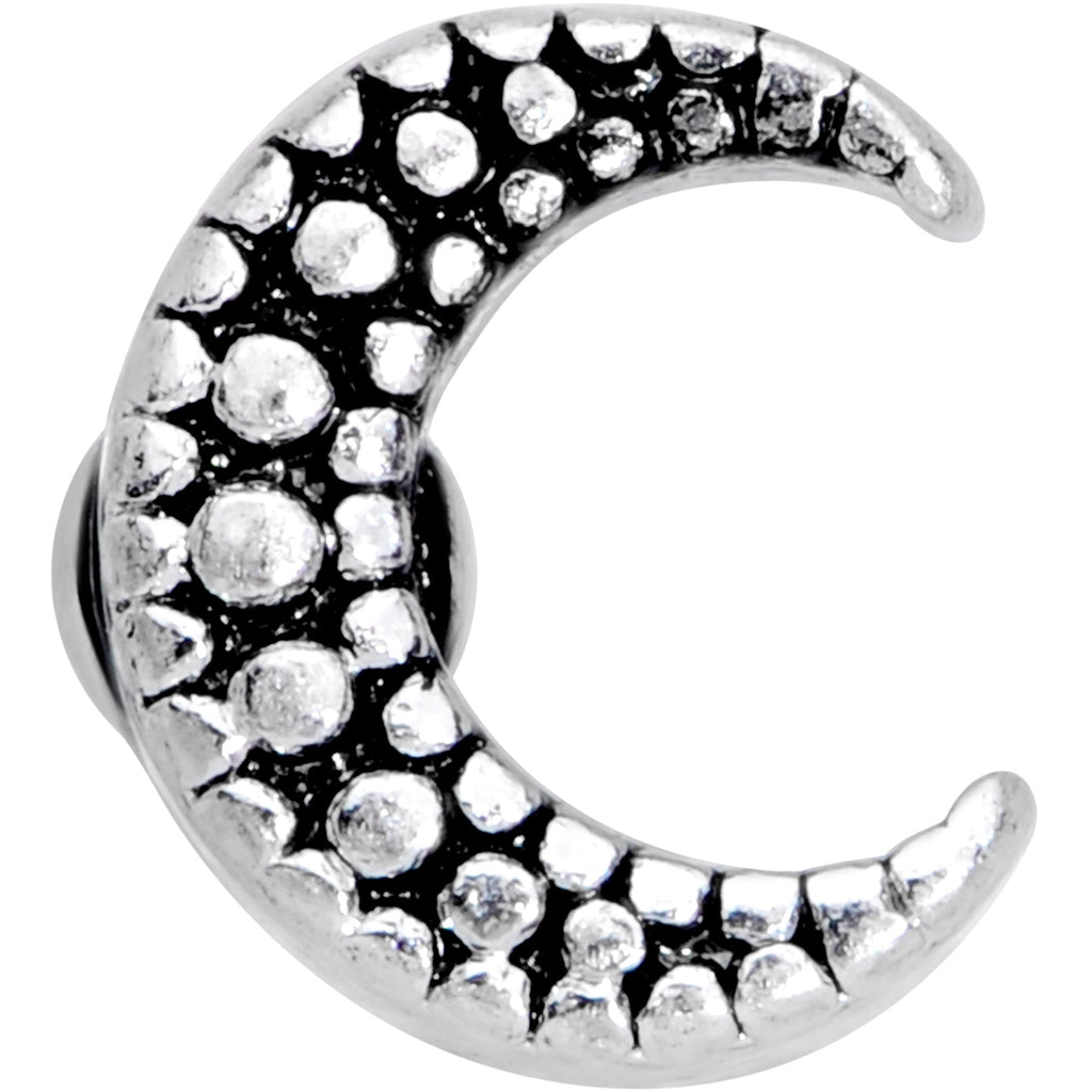 BodyCandy 20G 5/16 Textured Crescent Moon Nose Bone — detail close-up