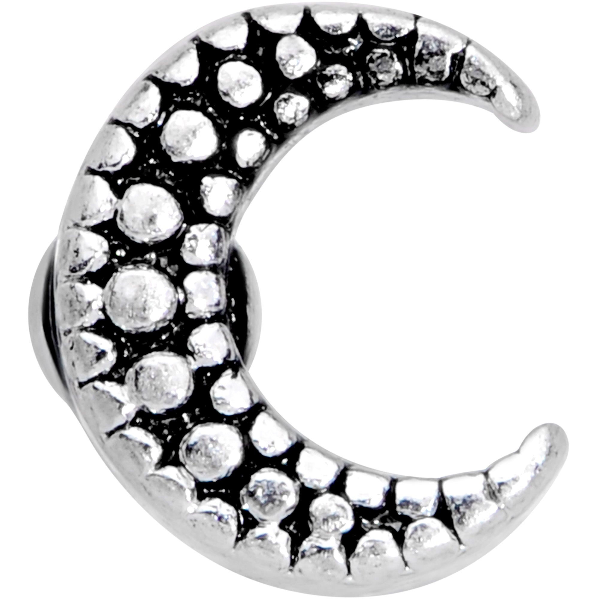 BodyCandy 20G 5/16 Textured Crescent Moon Nose Bone — detail close-up