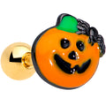 BodyCandy 16G 1/4 Gold Tone Spider Pumpkin Halloween Cartilage Tragus — main product shot