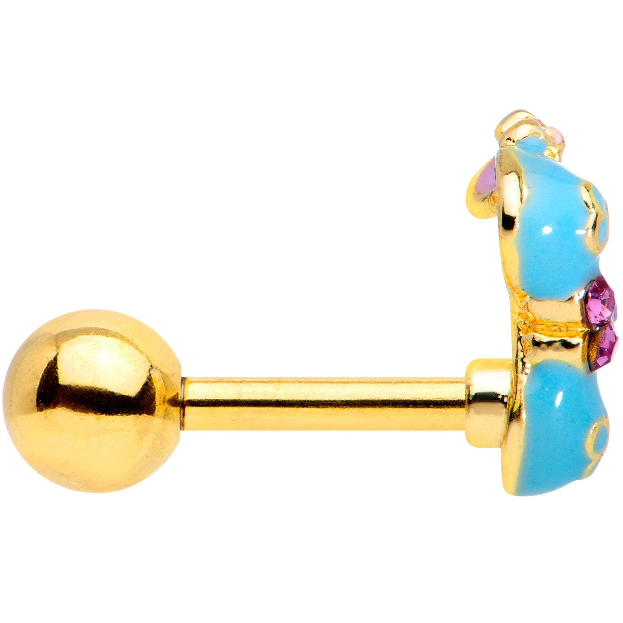 BodyCandy 16G 1/4 Pink Gem Gold Tone Bikini Top Cartilage Tragus Earring — lifestyle context