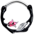 BodyCandy 16G 3/8 Pink Flower Black Cartilage Clicker — main product shot