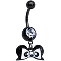 BodyCandy Clear Gem Black Bow Panda Bear Dangle Belly Ring — main product shot