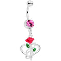BodyCandy Pink Gem Heart Music Valentines Day Dangle Belly Ring — main product shot