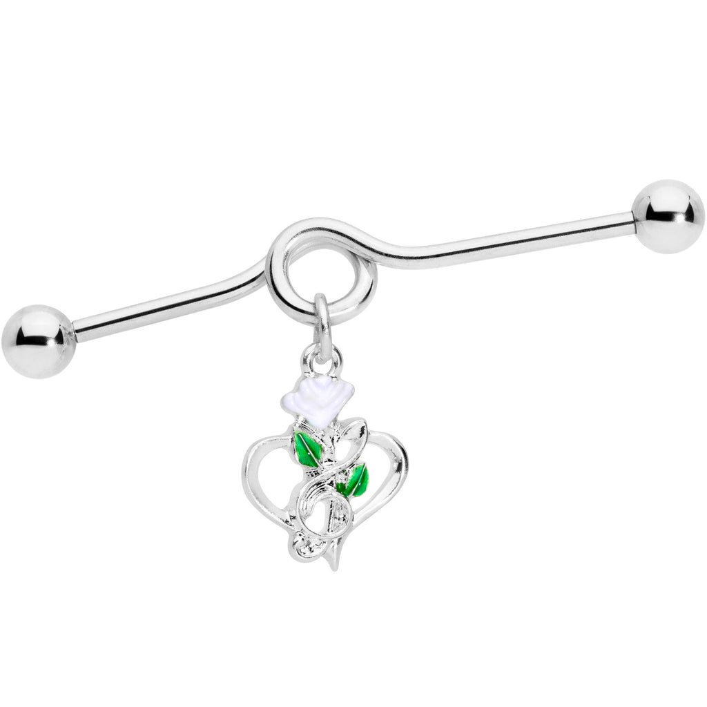 BodyCandy 14G Heart Music Valentine Dangle Project Barbell 38mm — main product shot