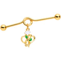 BodyCandy 14G Gold Tone Heart Music Valentine Dangle Project Barbell 38mm — main product shot