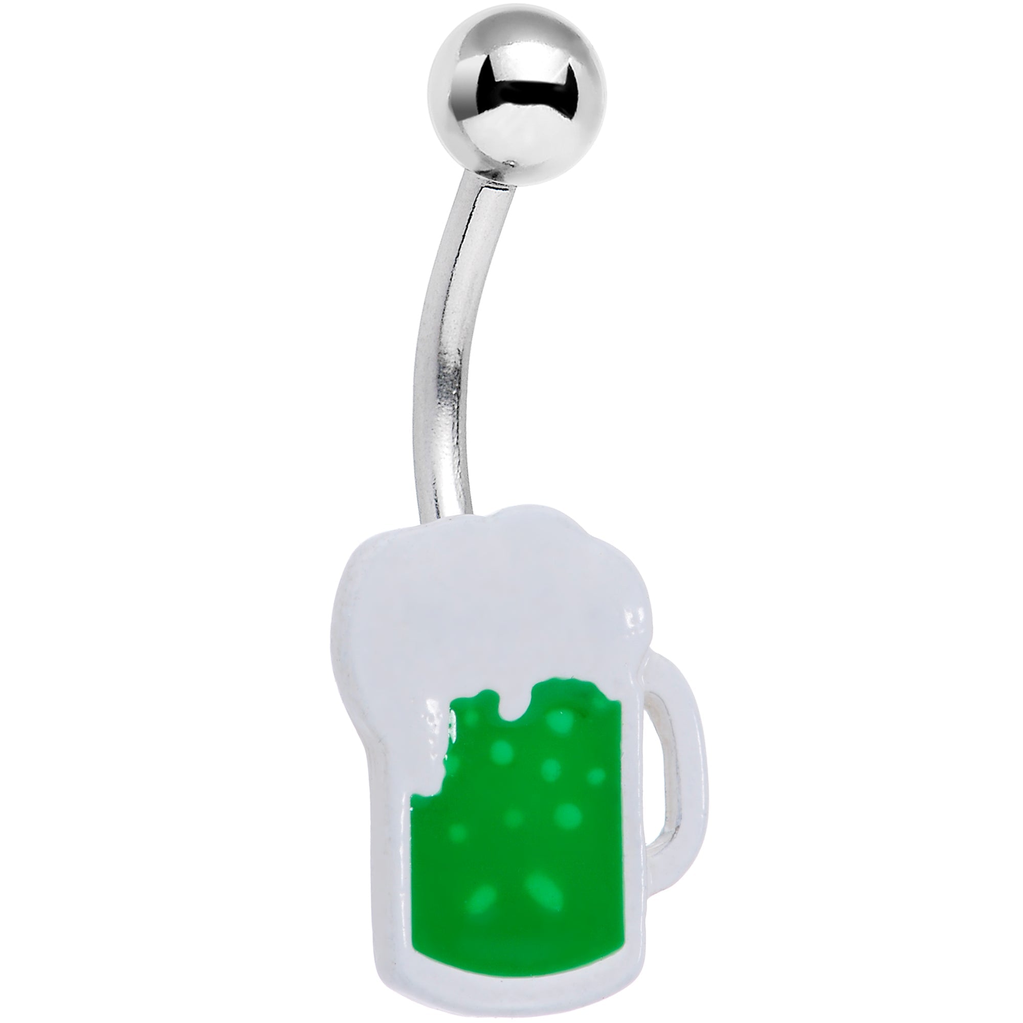 BodyCandy Green Happy Hour Beer St Patricks Day Belly Ring — main product shot