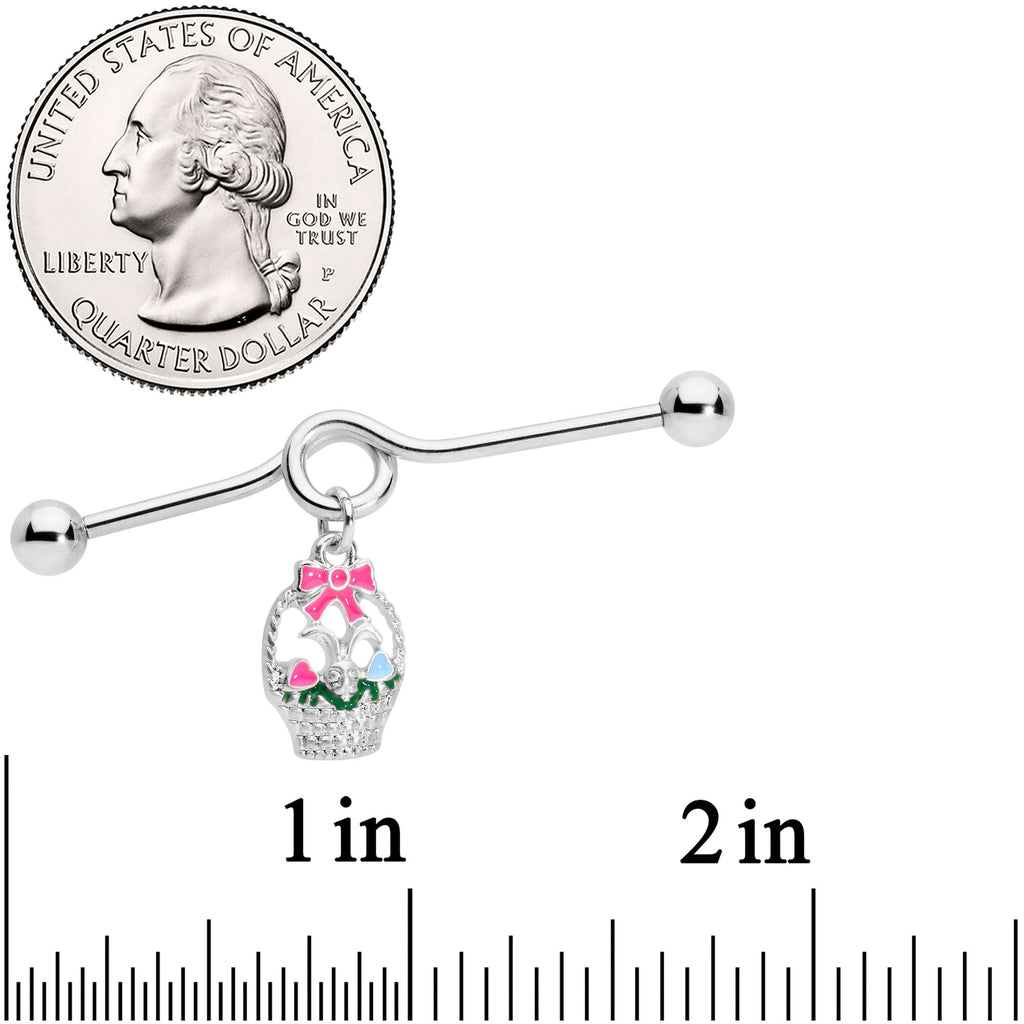 BodyCandy 14G Easter Basket Glow in the Dark Dangle Project Bar 38mm — lifestyle context