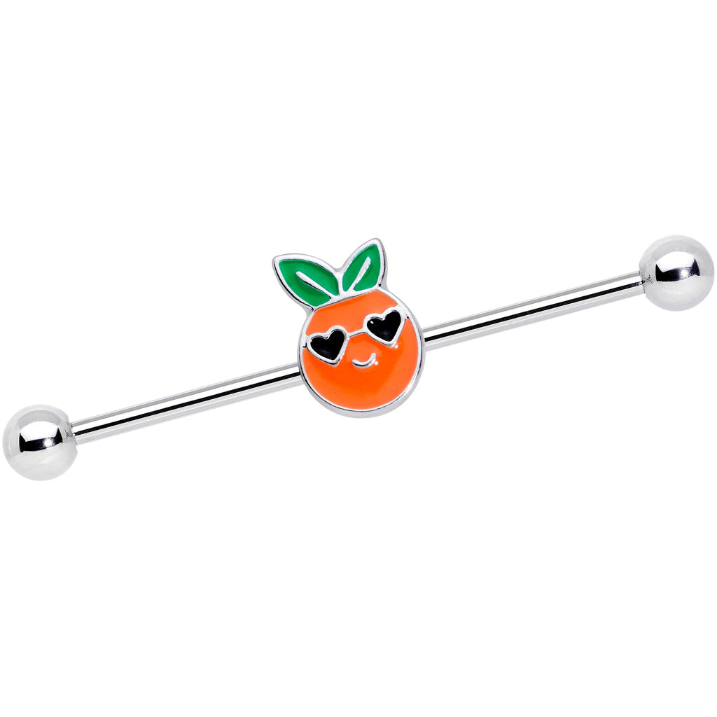 BodyCandy 14G Citrus Fun Orange Fruit Industrial Barbell 38mm — main product shot