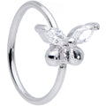 BodyCandy 20G 5/16 Clear CZ Gem Glam Butterfly Nose Hoop — main product shot