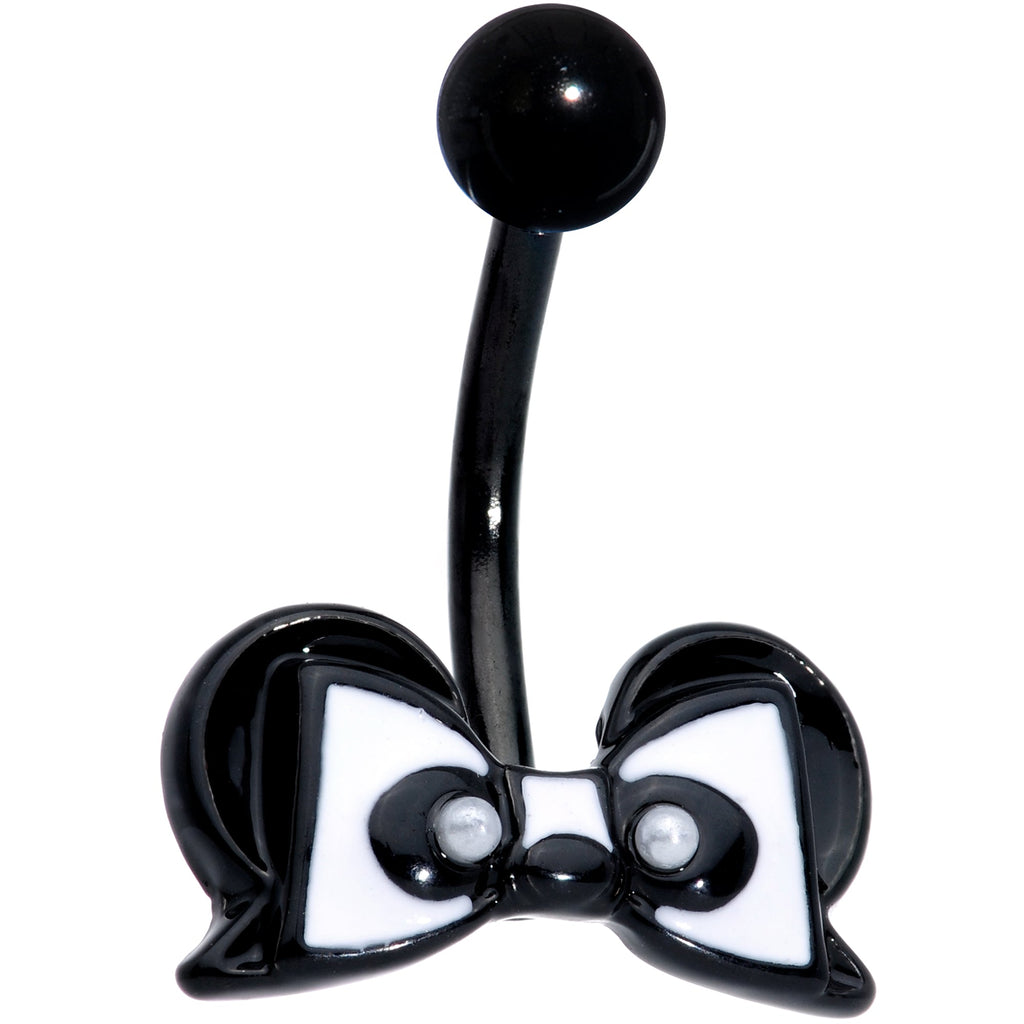 BodyCandy Black Bow Panda Bear Belly Ring — main product shot