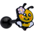 BodyCandy 16G 1/4 Aurora Gem Black Yellow Happy Bee Cartilage Tragus — main product shot