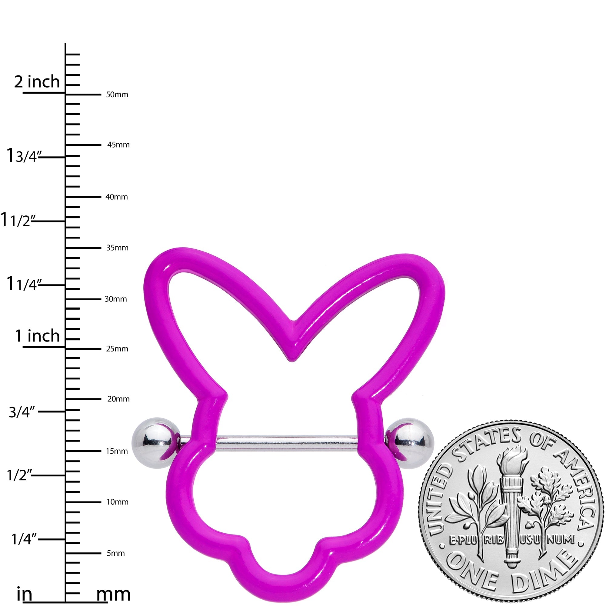 BodyCandy 14G 9/16 Pink Glow in the Dark Easter Bunny Nipple Shield Set — lifestyle context