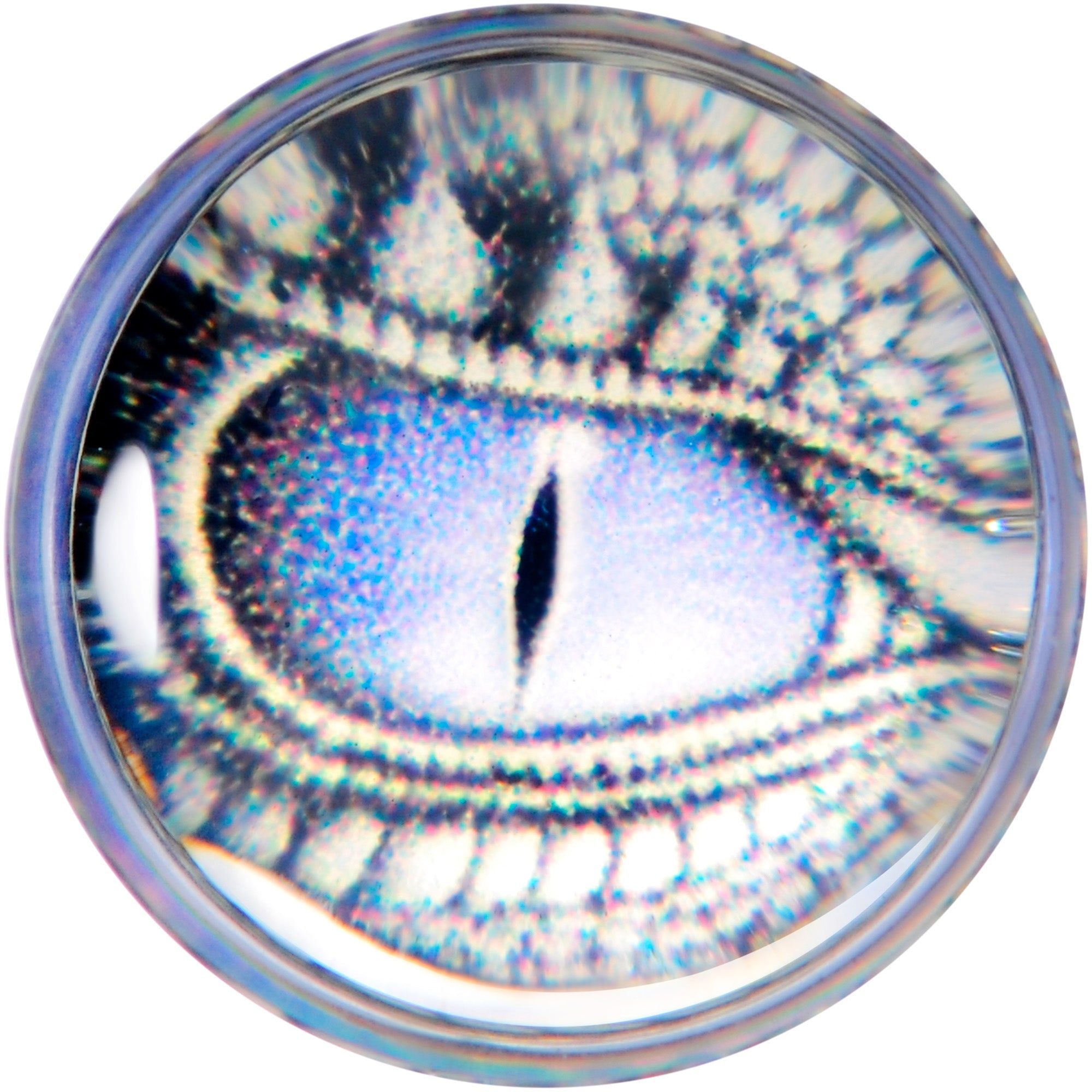 BodyCandy Clear Blue Acrylic Dragons Eye Saddle Plug Set — side view