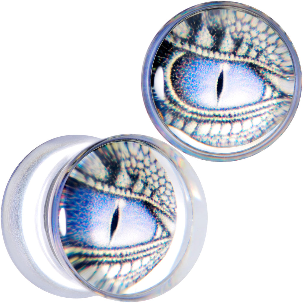 BodyCandy Clear Blue Acrylic Dragons Eye Saddle Plug Set — alternative angle
