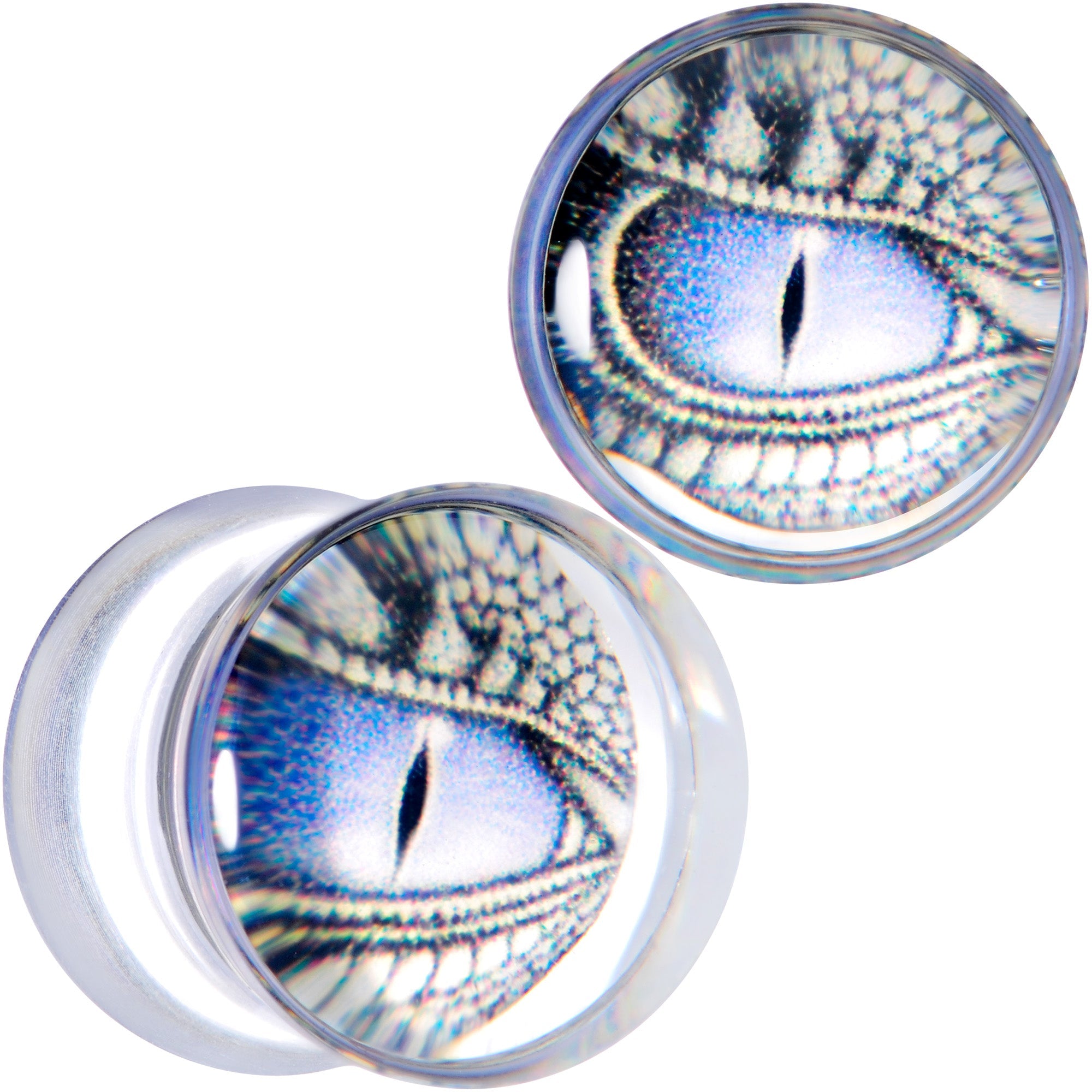 BodyCandy Clear Blue Acrylic Dragons Eye Saddle Plug Set — alternative angle