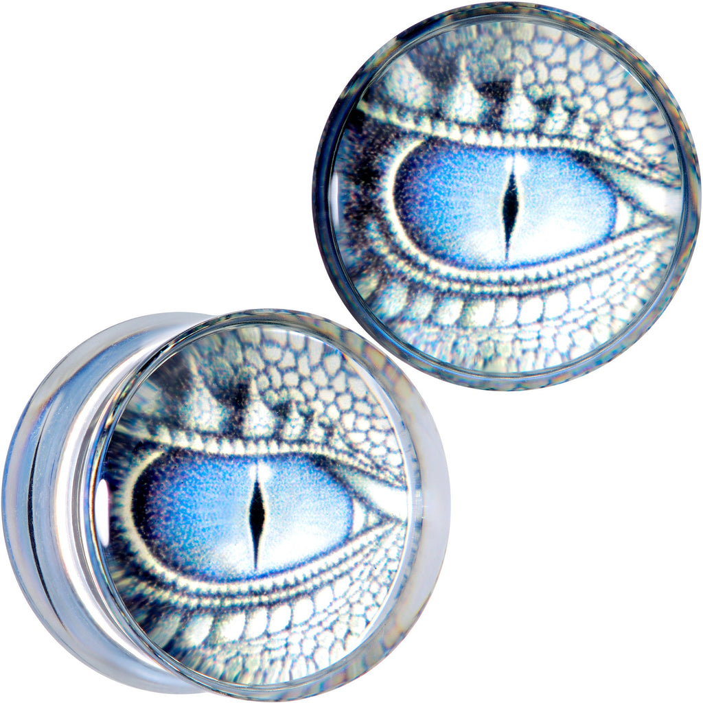 BodyCandy Clear Blue Acrylic Dragons Eye Saddle Plug Set — color detail