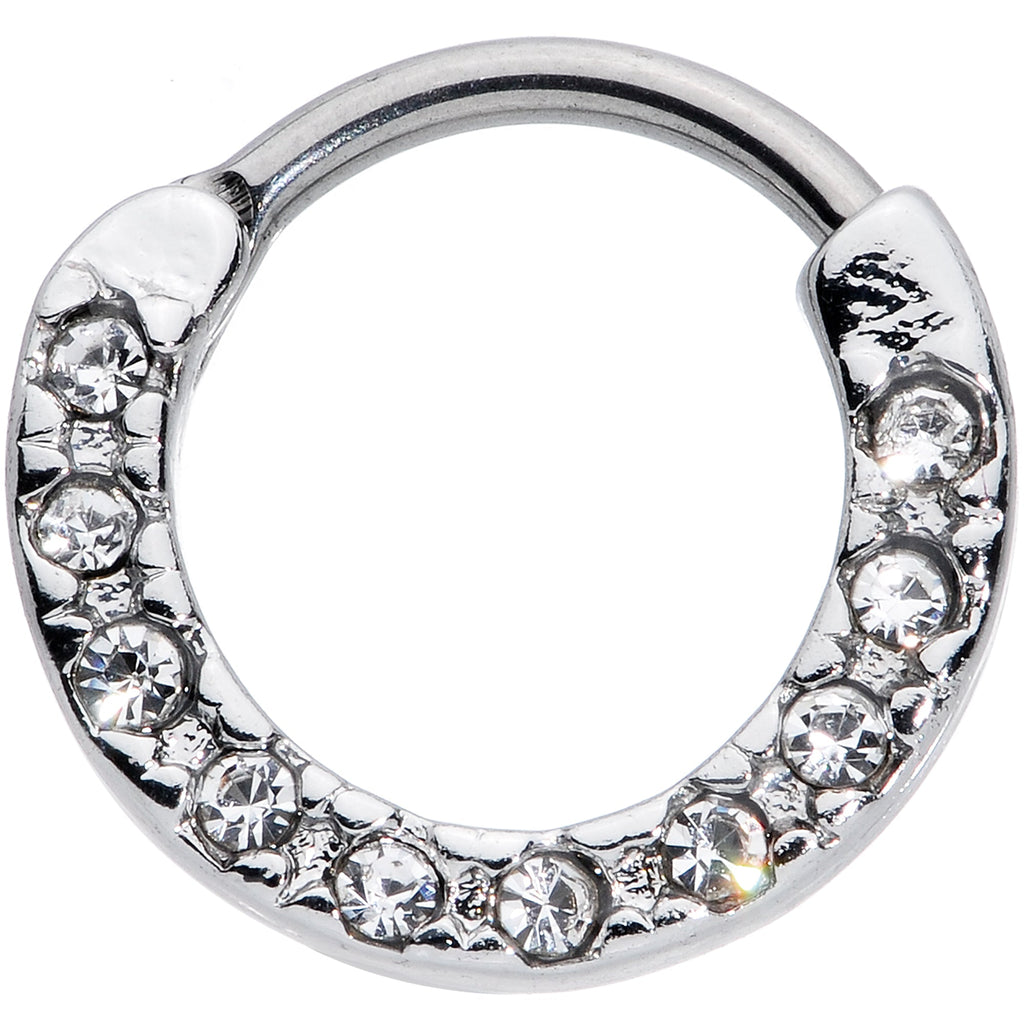 BodyCandy 16G 5/16 Clear CZ Gem Grade 23 Titanium Total Glam Septum Clicker — main product shot