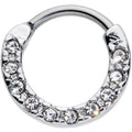 BodyCandy 16G 5/16 Clear CZ Gem Grade 23 Titanium Total Glam Septum Clicker — main product shot