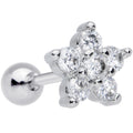 BodyCandy 16G 5/16 Clear CZ Gem G23 Titanium Flower Cartilage Earring — main product shot