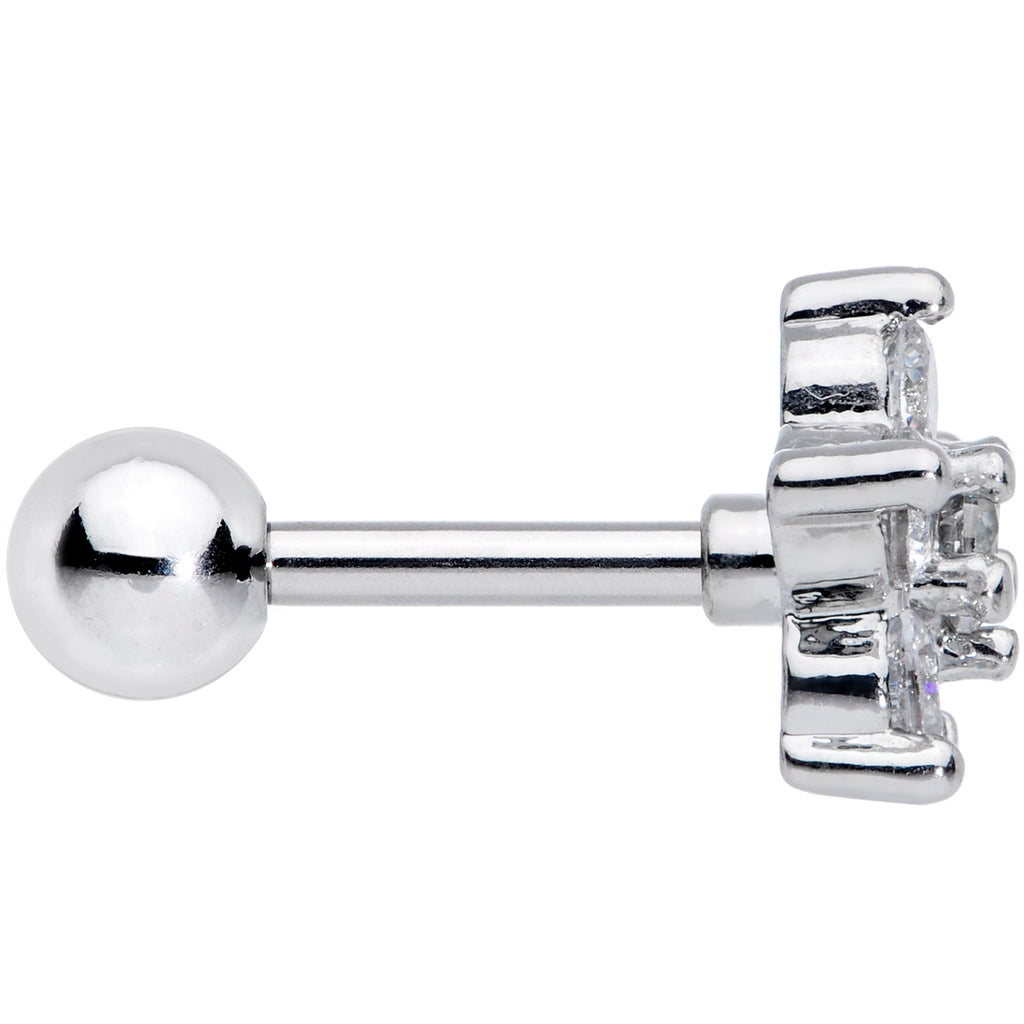 BodyCandy 16G 5/16 Clear CZ Gem G23 Titanium Flower Cartilage Earring — lifestyle context