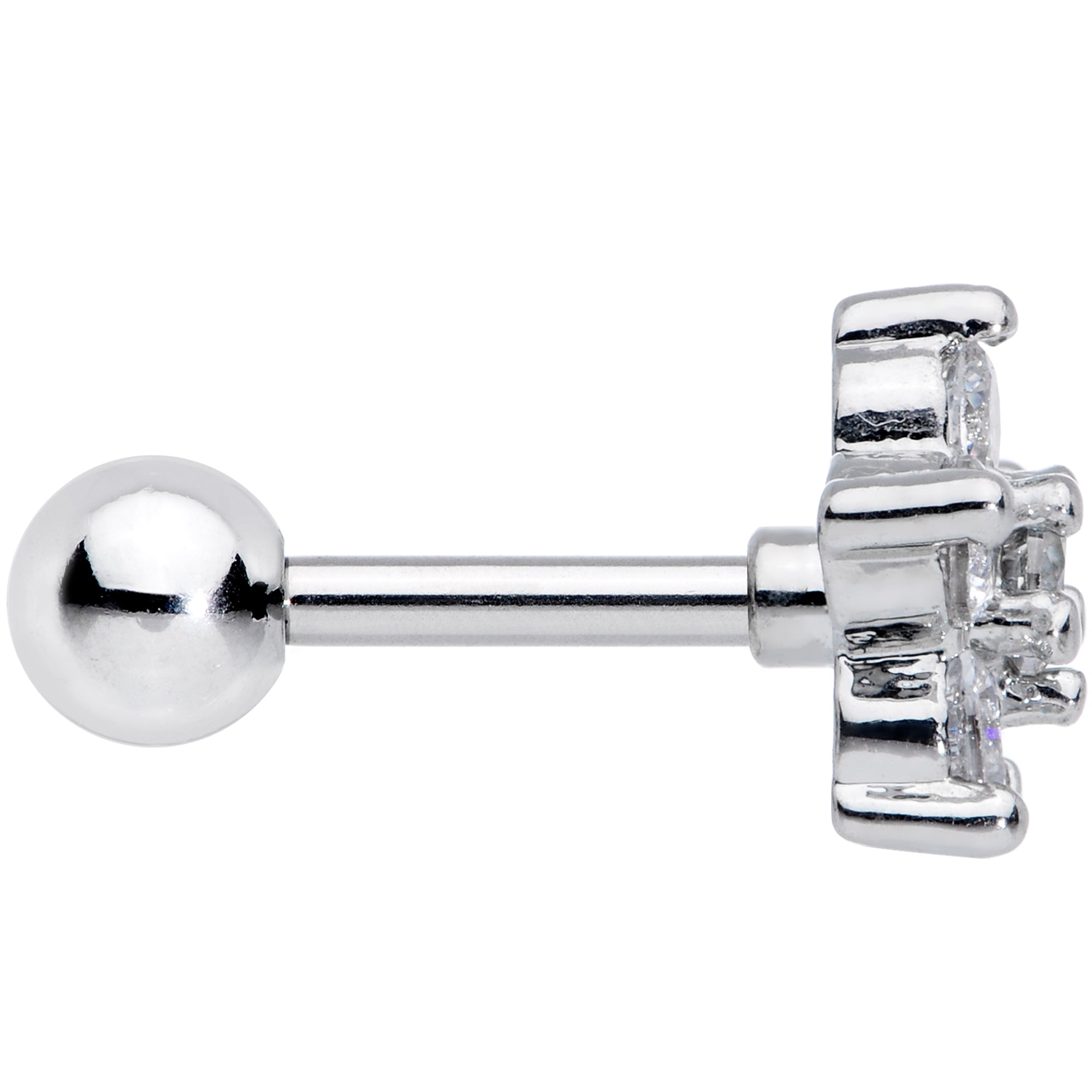 BodyCandy 16G 5/16 Clear CZ Gem G23 Titanium Flower Cartilage Earring — lifestyle context