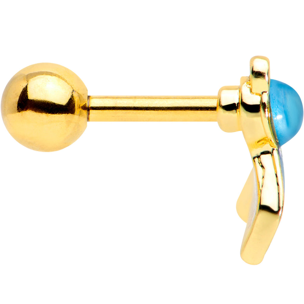 BodyCandy 16G 1/4 Gold Tone Blue Green Mermaid Tail Cartilage Tragus — lifestyle context