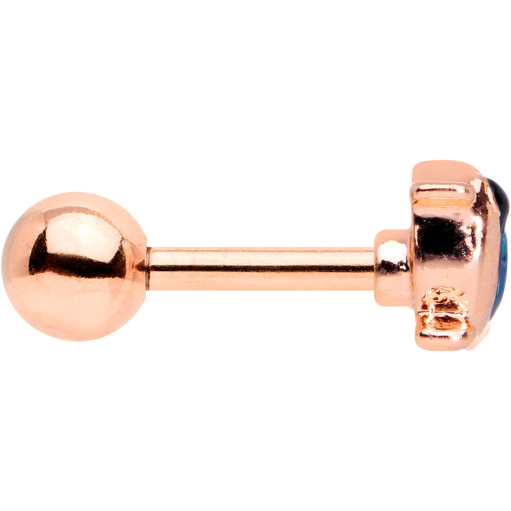 BodyCandy 16G 1/4 Rose Gold Tone Blue Bird Cartilage Tragus Earring — lifestyle context