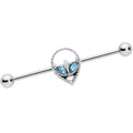 BodyCandy 14G Aqua Gem Hollow Alien Industrial Barbell 38mm — main product shot