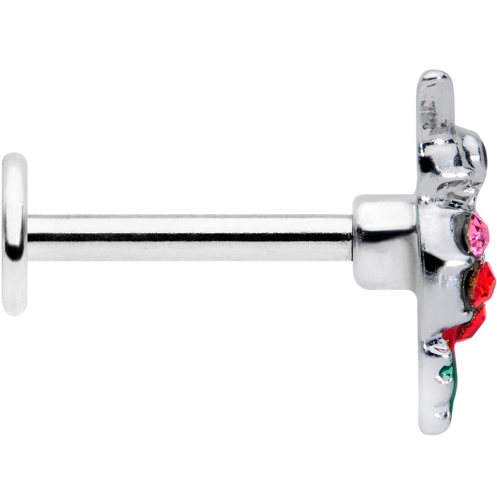 BodyCandy 16G 5/16 Red Pink Gem Green Hummingbird Labret Monroe Tragus — lifestyle context