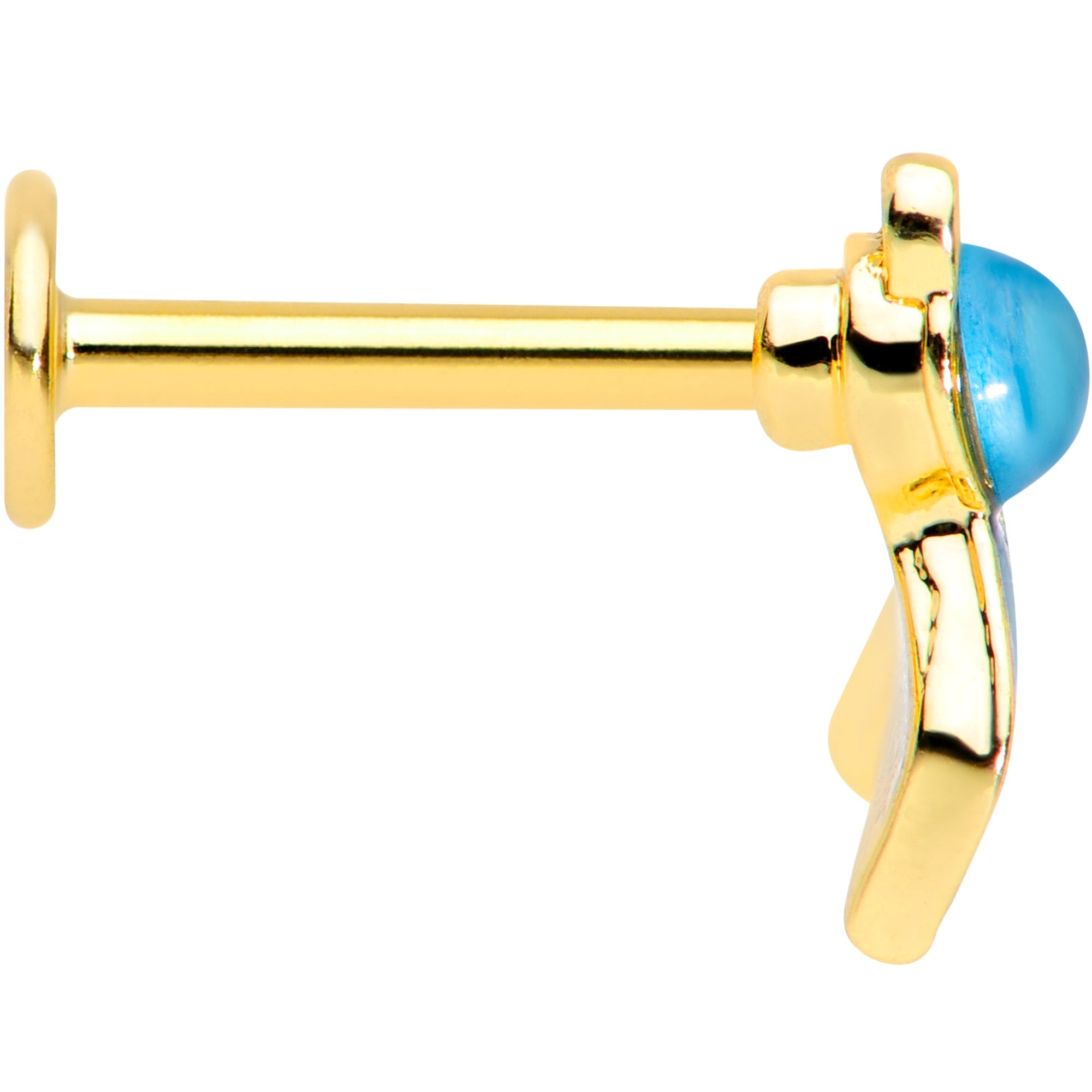 BodyCandy 16G 5/16 Gold Tone Blue Green Mermaid Tail Labret Monroe Tragus — lifestyle context