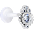 BodyCandy 16G 5/16 Clear Gem Flexible Bioplast Teardrop Labret Monroe Tragus — main product shot