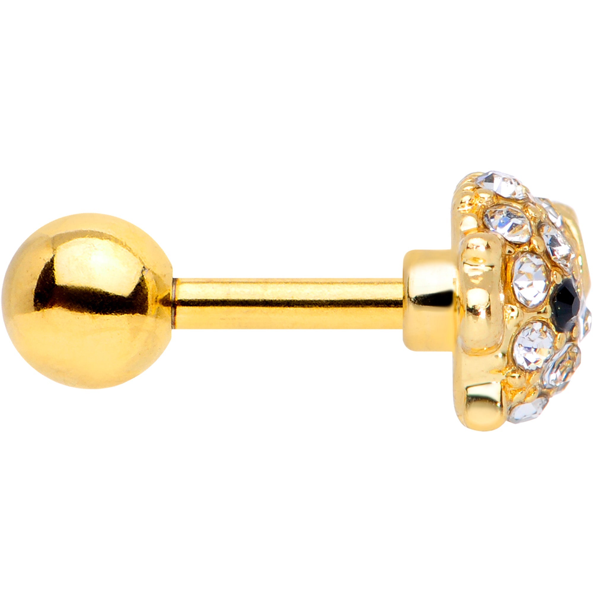 BodyCandy 16G 1/4 Clear Gem Gold Tone Fish Cartilage Tragus Earring — lifestyle context