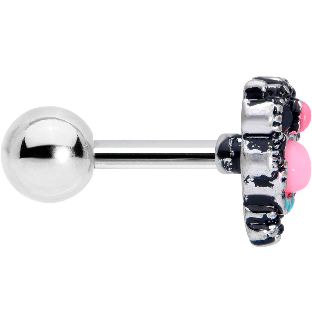 BodyCandy 16G 1/4 Black Gem Pink Orb Owl Cartilage Tragus Earring — lifestyle context