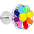 BodyCandy 16G 1/4 Rainbow Hippie Flower Labret Monroe Tragus — main product shot