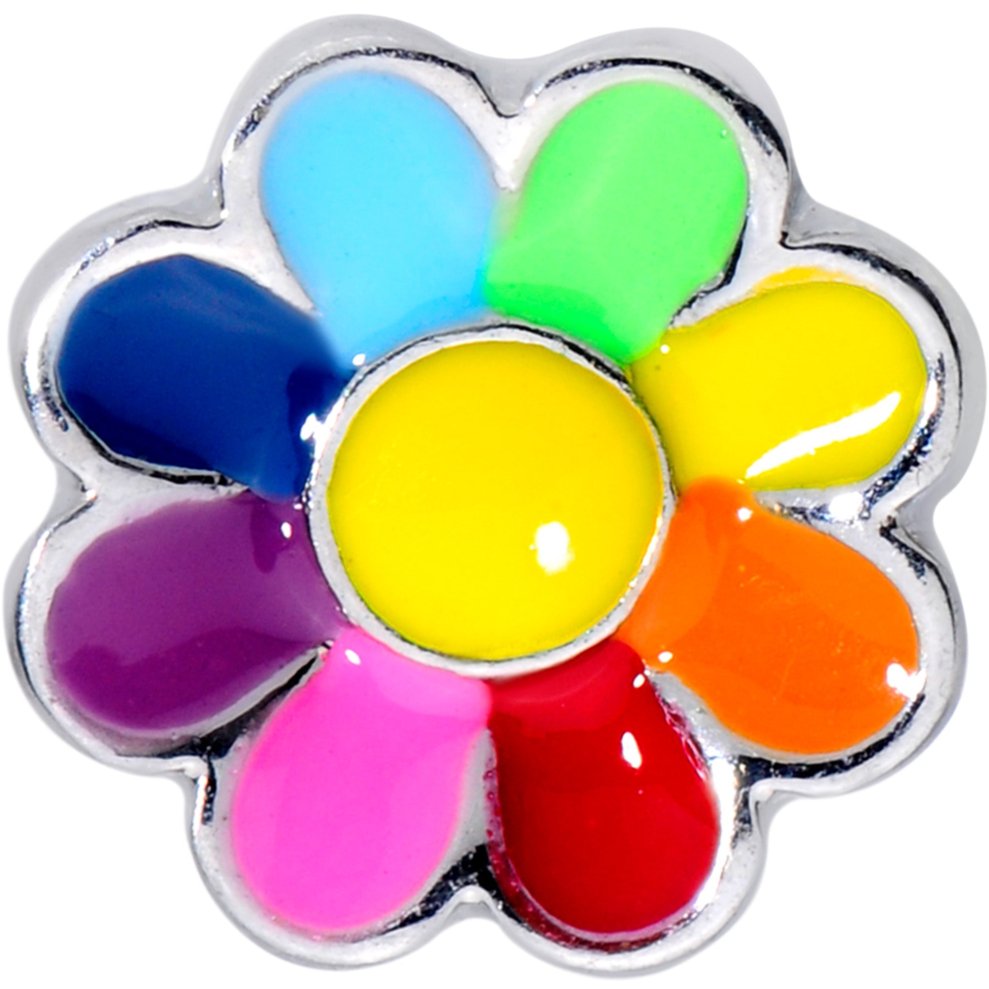 BodyCandy 16G 1/4 Rainbow Hippie Flower Labret Monroe Tragus — lifestyle context