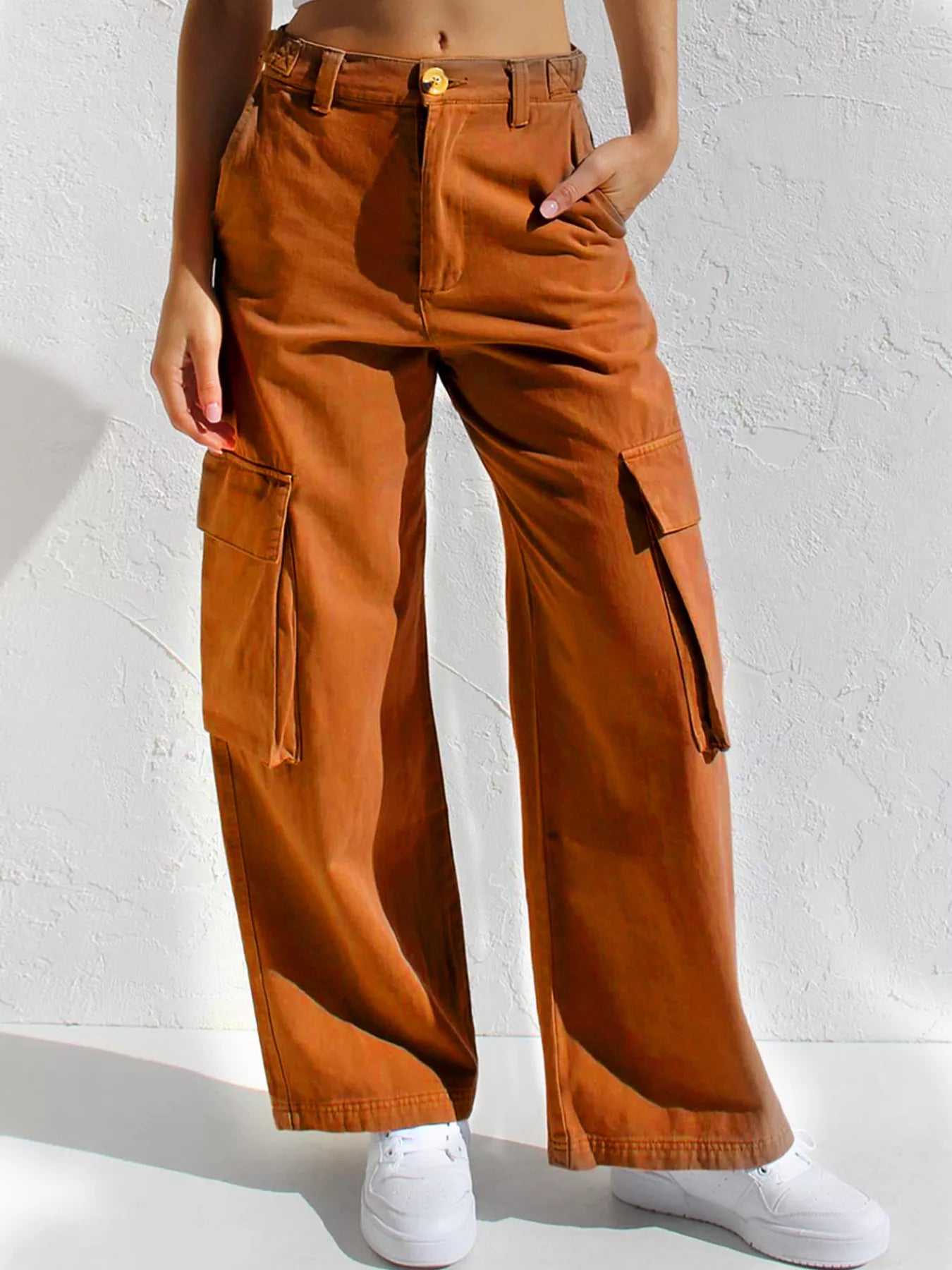 High-Waisted Wide Leg Cargo Jeans