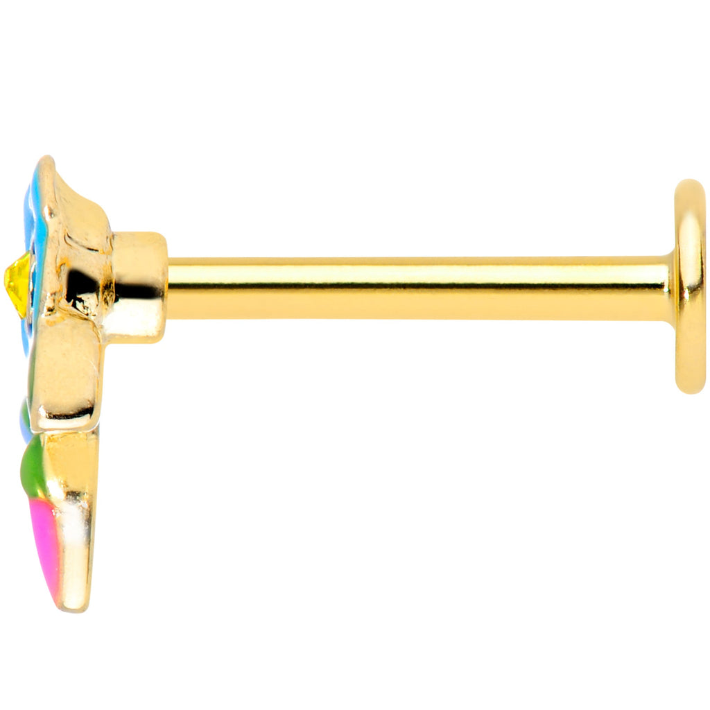 BodyCandy 16G 5/16 Yellow Gem Gold Tone Neon Flower Labret Monroe Tragus — lifestyle context