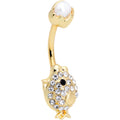BodyCandy Clear Gem Gold Tone Egg Chick Belly Ring — main product shot