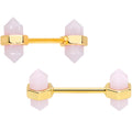 BodyCandy 14G 5/8 Gold Tone Gem Barbell Nipple Ring Set — main product shot