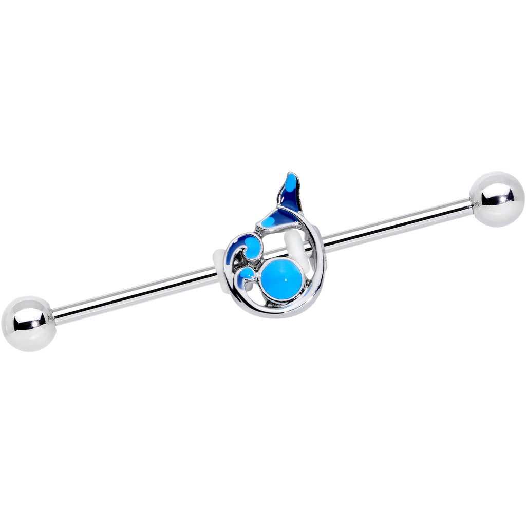BodyCandy 14G Blue Water Whale Industrial Barbell 38mm — main product shot